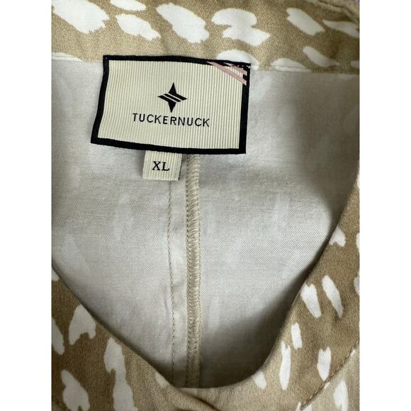 Tuckernuck Royal Shirt Dress Size XL Fawn Antelope Button Front Poplin Mod Chic - Picture 4 of 4